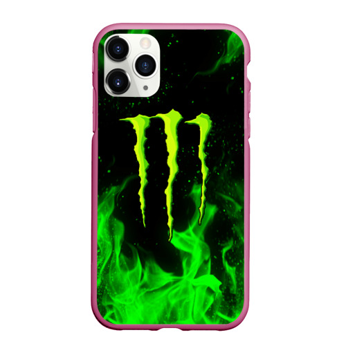 Чехол для iPhone 11 Pro Max матовый Monster energy, цвет малиновый