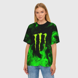 Женская футболка oversize 3D Monster energy - фото 2