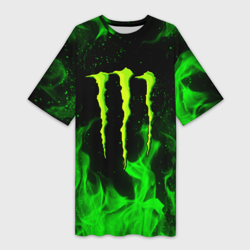 Платье-футболка 3D Monster energy, цвет 3D печать