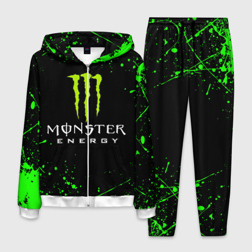 Мужской костюм 3D Monster energy, цвет белый