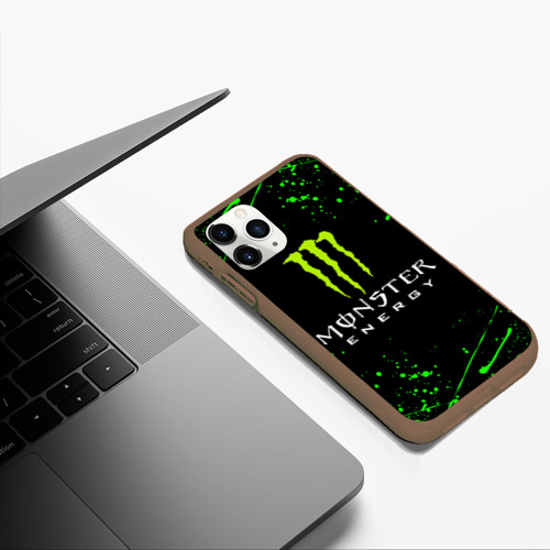 Чехол для iPhone 11 Pro Max матовый Monster energy, цвет коричневый - фото 5