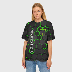 Женская футболка oversize 3D Monster energy - фото 2