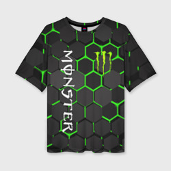 Женская футболка oversize 3D Monster energy