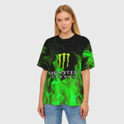 Женская футболка oversize 3D Monster energy - фото 2