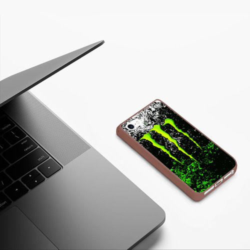 Чехол для iPhone 5/5S матовый Monster energy, цвет коричневый - фото 5