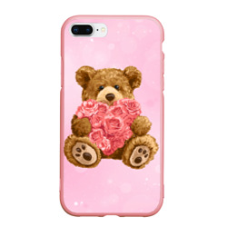 Чехол для iPhone 7Plus/8 Plus матовый Плюшевый медведь  с сердечком