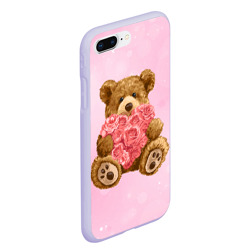 Чехол для iPhone 7Plus/8 Plus матовый Плюшевый медведь  с сердечком - фото 2