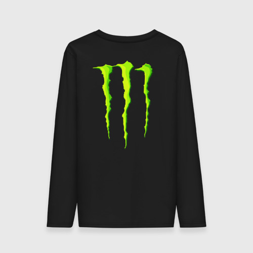 Мужской лонгслив хлопок Monster energy на спине, цвет черный - фото 2