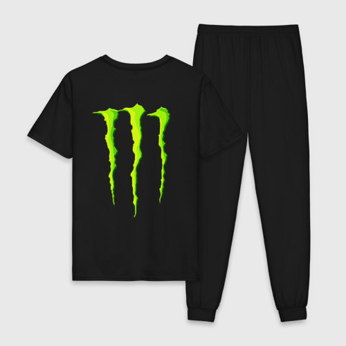 Мужская пижама хлопок Monster energy на спине, цвет черный - фото 2