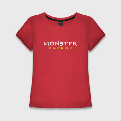 Женская футболка хлопок Slim Monster energy на спине