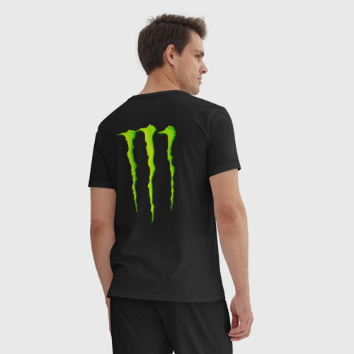 Мужская пижама хлопок Monster energy на спине, цвет черный - фото 4