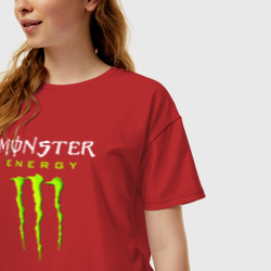 Женская футболка хлопок Oversize Monster energy - фото 2