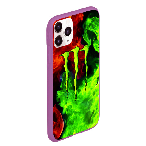 Чехол для iPhone 11 Pro Max матовый Monster energy, цвет фиолетовый - фото 3