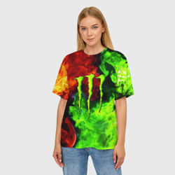 Женская футболка oversize 3D Monster energy - фото 2