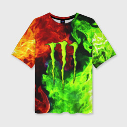 Женская футболка oversize 3D Monster energy