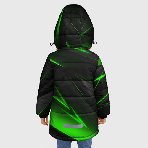 Зимняя куртка для девочек 3D с принтом MONSTER ENERGY, вид сзади #2