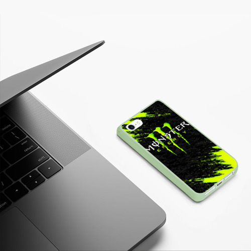 Чехол для iPhone 5/5S матовый Monster energy, цвет салатовый - фото 5