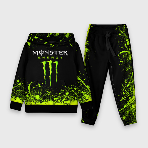 Детский костюм с толстовкой 3D Monster energy, цвет черный