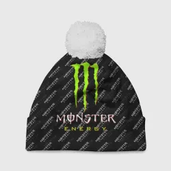 Шапка 3D c помпоном Monster energy