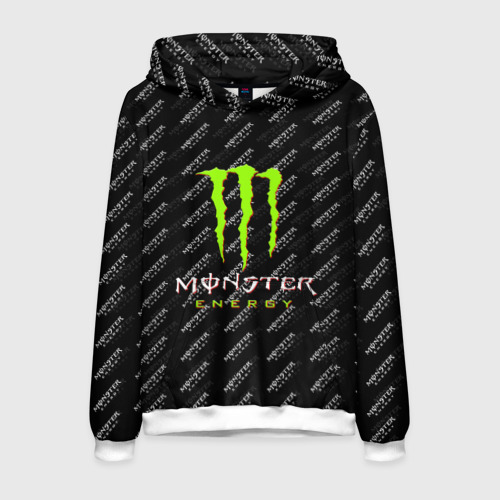 Мужская толстовка 3D Monster energy, цвет белый