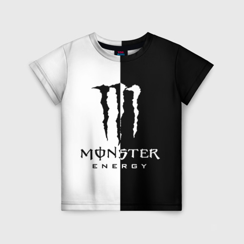 Детская футболка с принтом Monster energy, вид спереди №1
