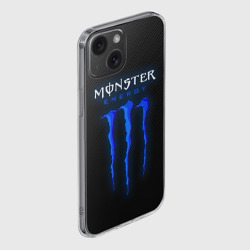Чехол для iPhone 15 силиконовый с защитой камеры Blue monster energy - фото 2