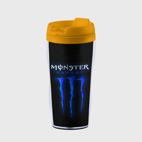 Термокружка-непроливайка Blue monster energy, цвет желтый