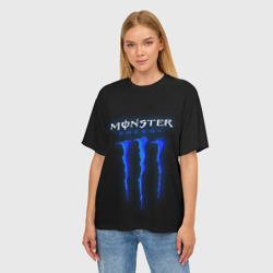 Женская футболка oversize 3D Blue monster energy - фото 2