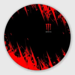 Круглый коврик для мышки Monster energy