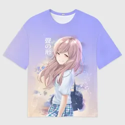 Женская футболка oversize 3D Silent Voice