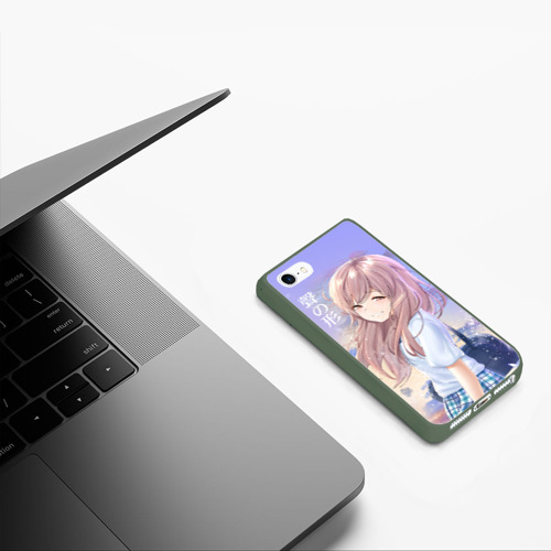 Чехол для iPhone 5/5S матовый Silent Voice, цвет темно-зеленый - фото 5