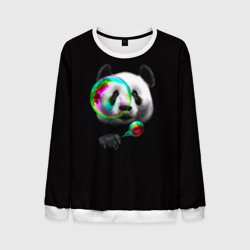Мужской свитшот 3D Панда и мыльный пузырь