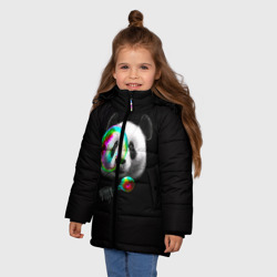 Зимняя куртка для девочек 3D Панда и мыльный пузырь - фото 2