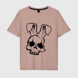 Мужская футболка хлопок Oversize Череп Зайца Hare s Skull