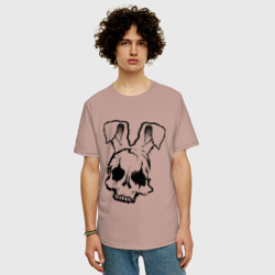 Мужская футболка хлопок Oversize Череп Зайца Hare s Skull - фото 2