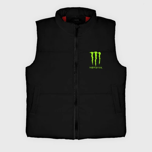 Мужской жилет утепленный 3D Monster energy +спина