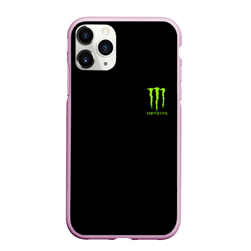 Чехол для iPhone 11 Pro матовый Monster energy +спина, цвет розовый