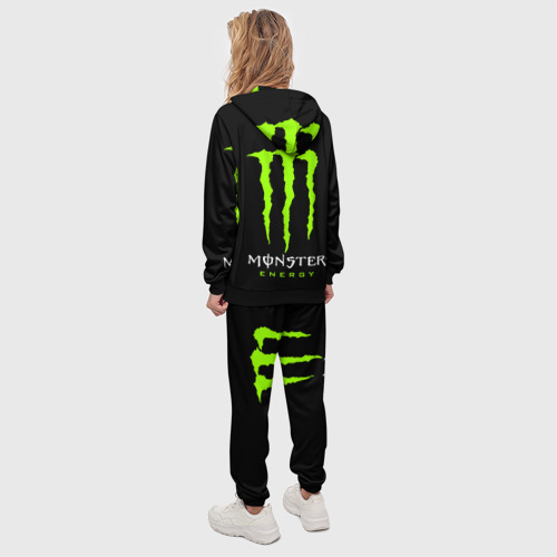 Женский костюм с толстовкой 3D Monster energy +спина, цвет черный - фото 4