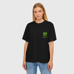 Женская футболка oversize 3D Monster energy +спина - фото 2