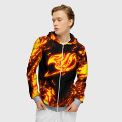 Мужская толстовка 3D на молнии Огненный символ Хвост Феи - фото 2