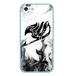 Чехол для iPhone 5/5S матовый Хвост феи чёрный огонь fairy tail black fire