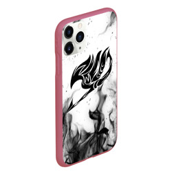 Чехол для iPhone 11 Pro Max матовый Хвост феи чёрный огонь fairy tail black fire - фото 2