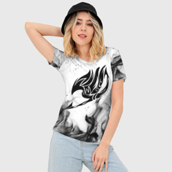 Женская футболка 3D Slim Хвост феи чёрный огонь fairy tail black fire - фото 2