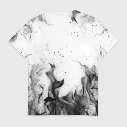 Мужская футболка 3D с принтом Хвост феи чёрный огонь fairy tail black fire, вид сзади #1