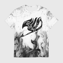 Мужская футболка 3D Хвост феи чёрный огонь fairy tail black fire