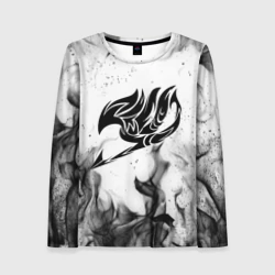 Женский лонгслив 3D Хвост феи чёрный огонь fairy tail black fire