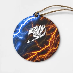 Деревянная игрушка круг Голубые молнии