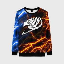 Женский свитшот 3D Голубые молнии