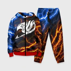 Детский костюм 3D Голубые молнии