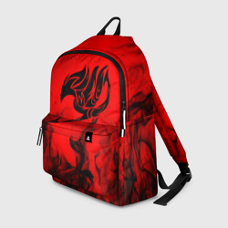 Рюкзак 3D Хвост Феи черное пламя на красном фоне